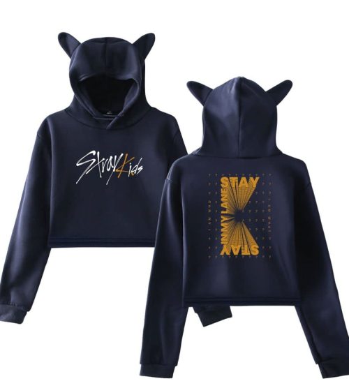 Stray Kids Stay in my Lane Cropped Hoodie + Socks
