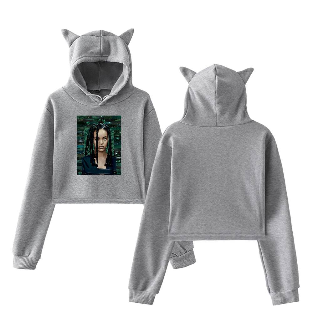 Rihanna Cropped Hoodie #4 - Image 4