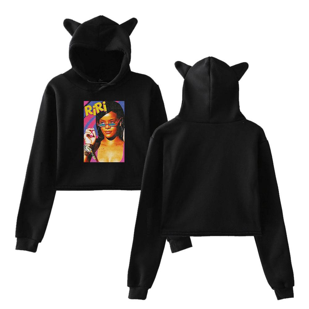 Rihanna Cropped Hoodie #3 - Image 2