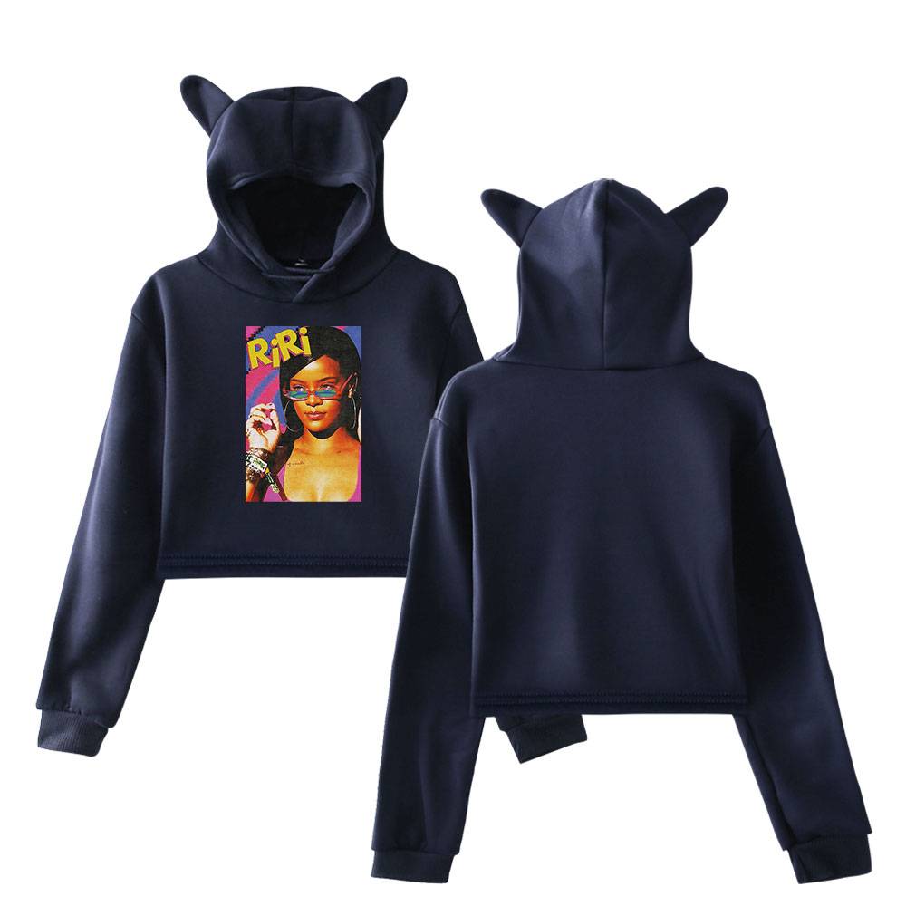 Rihanna Cropped Hoodie #3 - Image 4